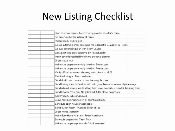 Property Listing form Template Awesome the Checklist Manifesto for Real Estate