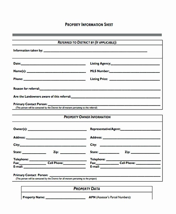 Property Listing form Template Best Of Tenant Information Sheet