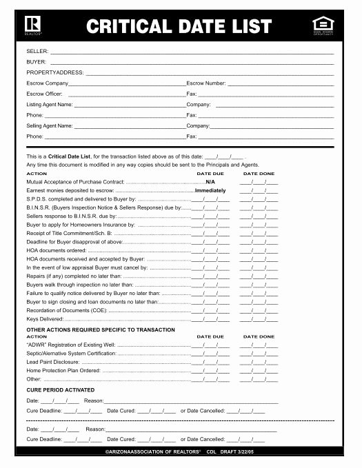 Property Listing form Template Lovely Arizona Purchase Contract