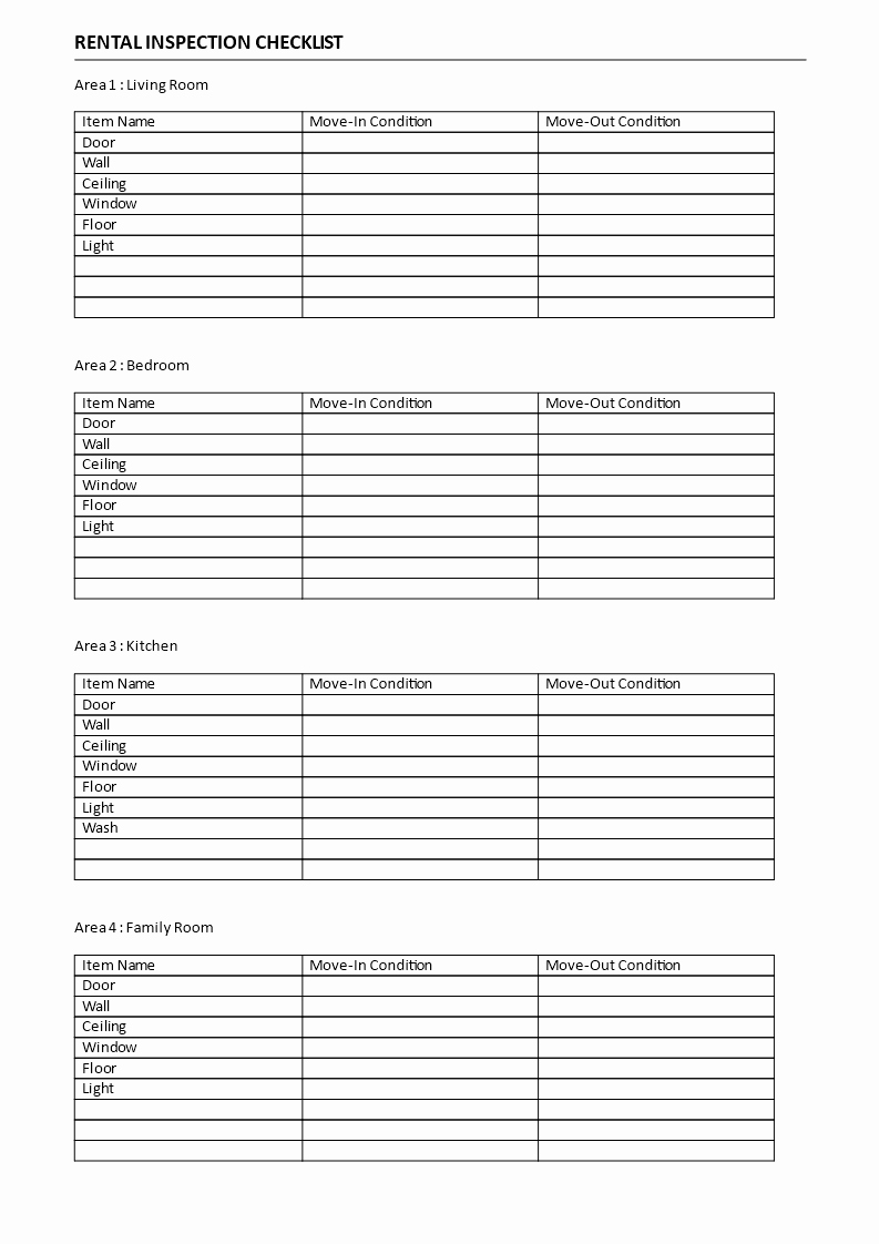 Property Listing form Template New Free Condition Of Rental Property Checklist