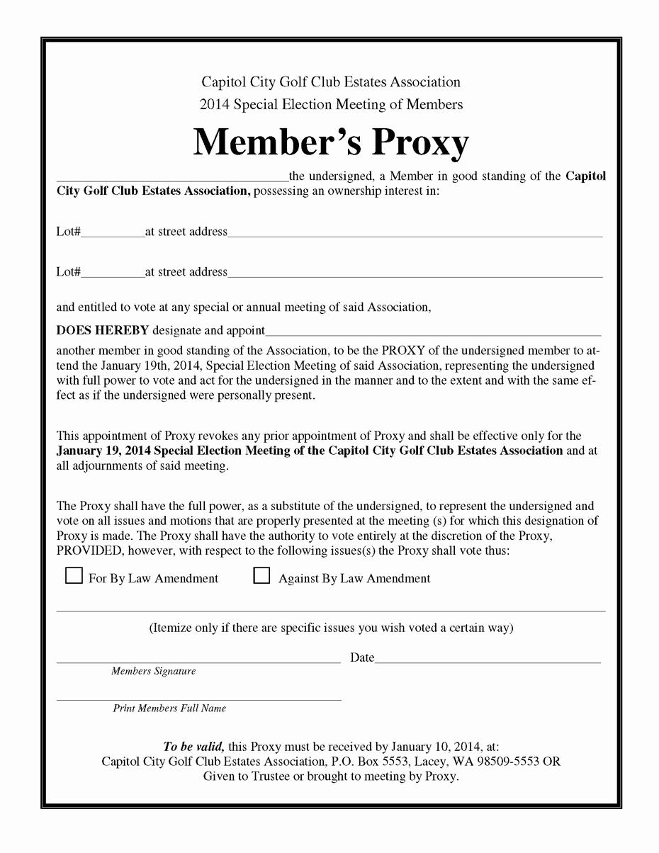 Proxy Voting form Template Best Of Vehicle Proxy Letter Template – Prahu