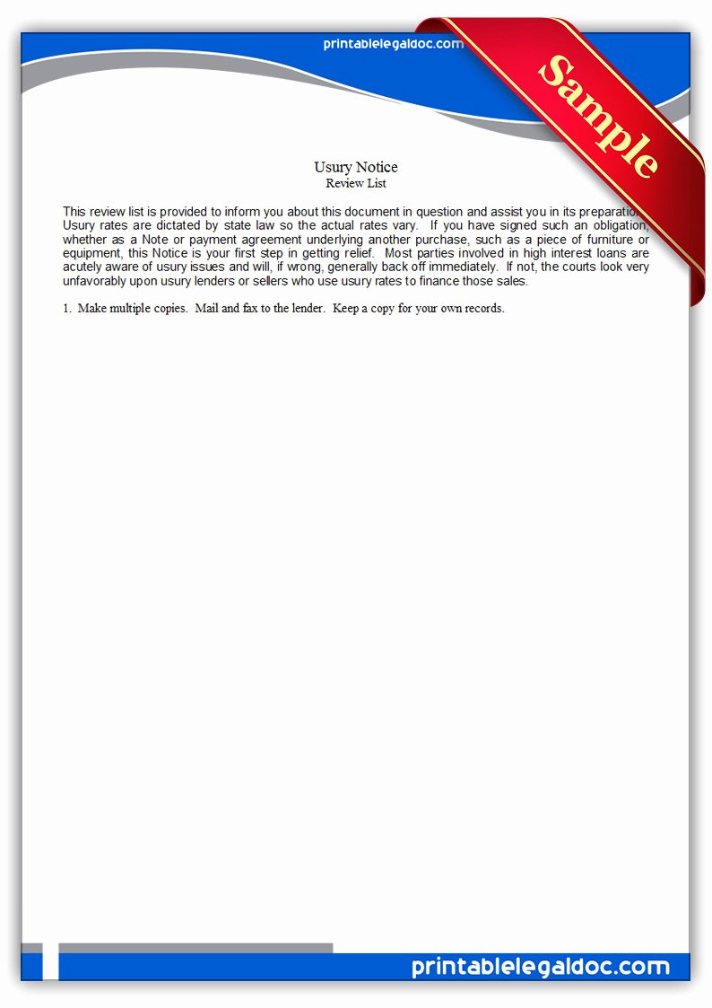 Proxy Voting form Template New Free Printable Usury Notice form Generic