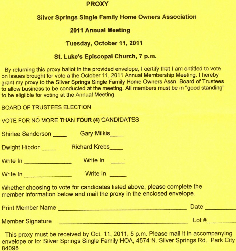 Proxy Voting form Template Unique 26 Of Homeowners association Proxy form Template