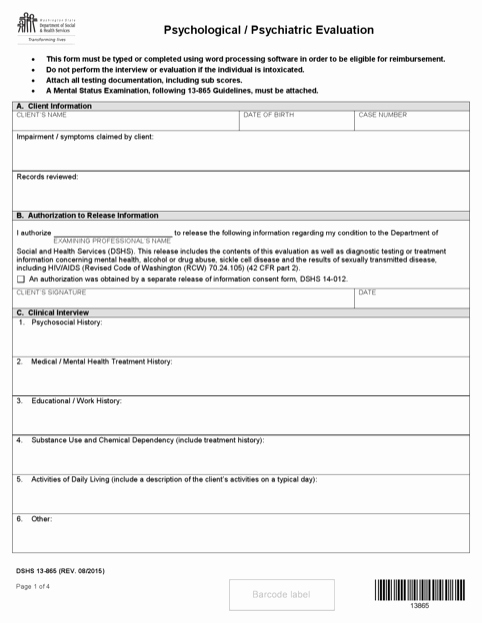 Psychiatric Evaluation form Template Best Of Download Mental Health Evaluation form for Free formtemplate