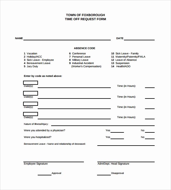 Pto Request form Template Awesome Time F Request form 24 Download Free Documents In Pdf