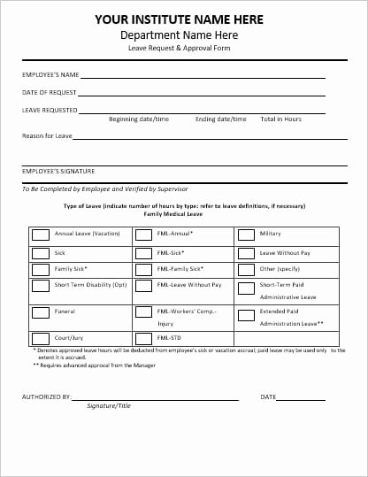 Pto Request form Template Beautiful Employee Vacation Leave Request and Pto forms