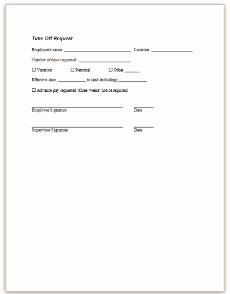 Pto Request form Template Beautiful Time F Request form