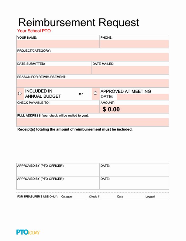 Pto Request form Template Elegant Treasurer forms Pto today