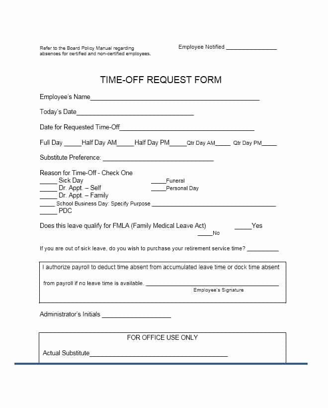 Pto Request form Template Inspirational 40 Effective Time F Request forms &amp; Templates