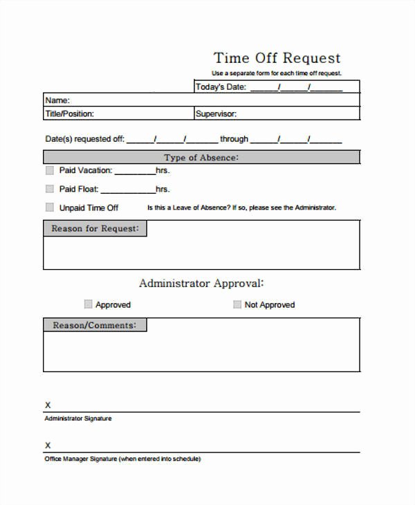 Pto Request form Template Lovely 24 Time F Request forms In Pdf