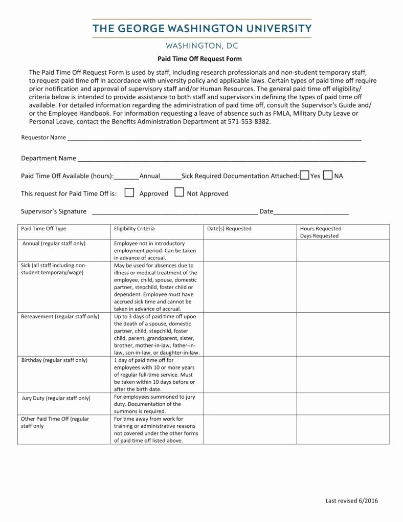 Pto Request form Template Lovely 9 Pto Request form Templates Pdf