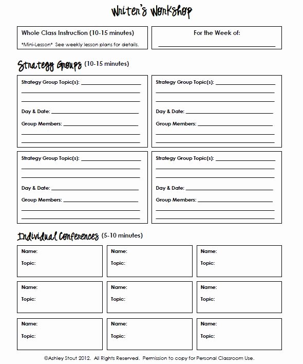 Readers Workshop Lesson Plan Template Best Of the Real Teachr Strategy Grouping Template for Reading