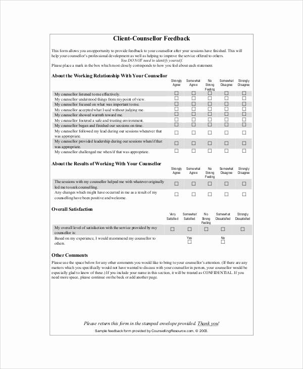 Real Estate Feedback form Template Awesome Sample Client Feedback form 9 Examples In Word Pdf