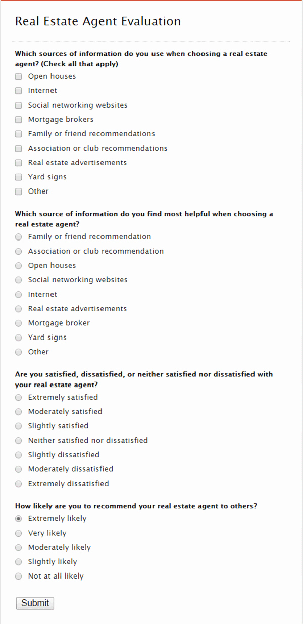 Real Estate Feedback form Template New Real Estate Performance Appraisal form