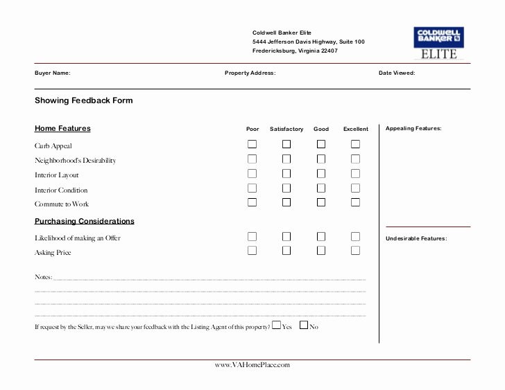 Real Estate Feedback form Template Unique Matthew Rathbun Showing Feedback form