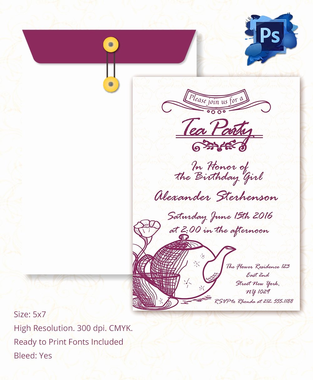 Reception Invitation Template Free Best Of 22 Tea Party Invitation Templates