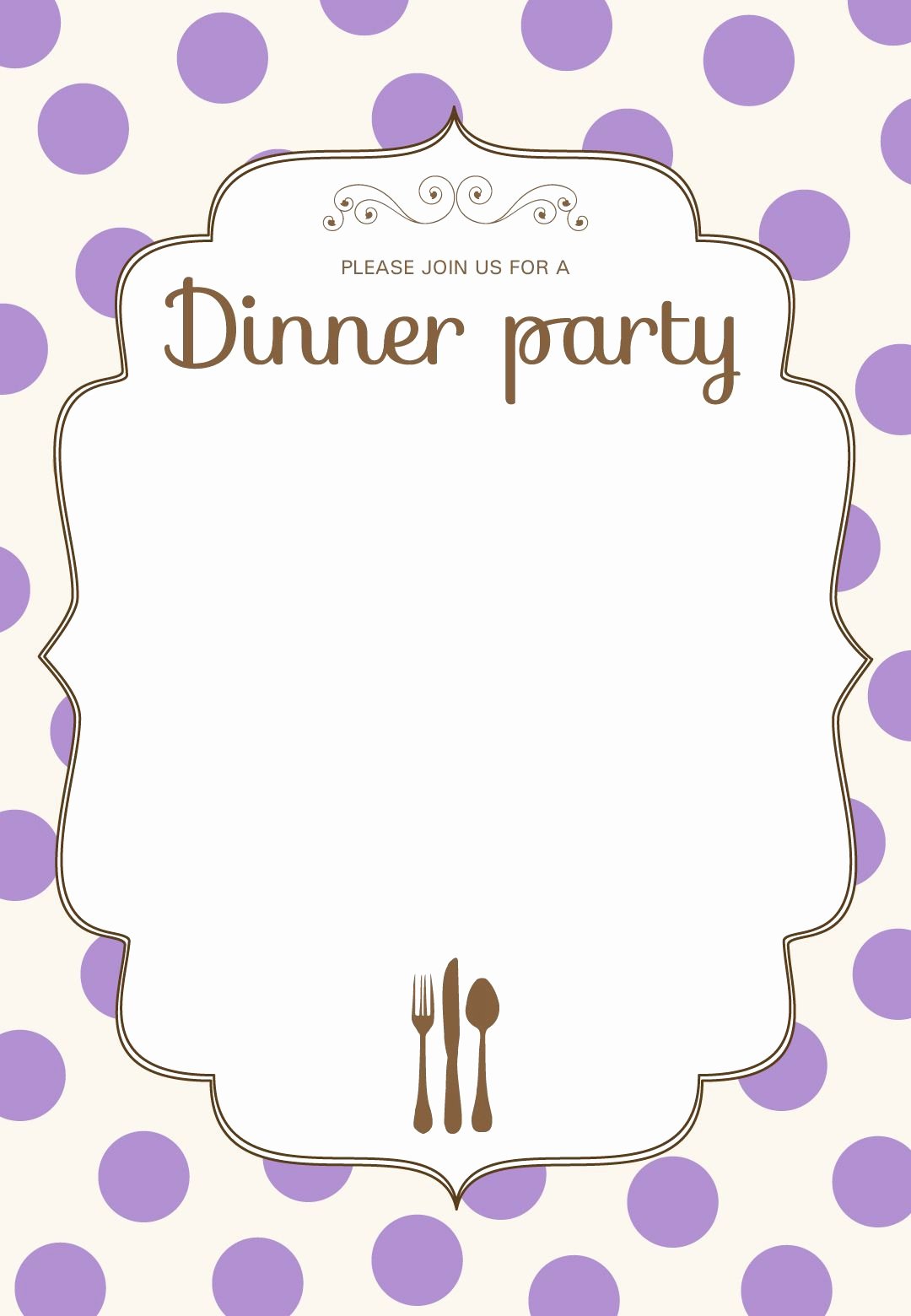 Reception Invitation Template Free Lovely Free Printable Classic Dinner Party Invitation