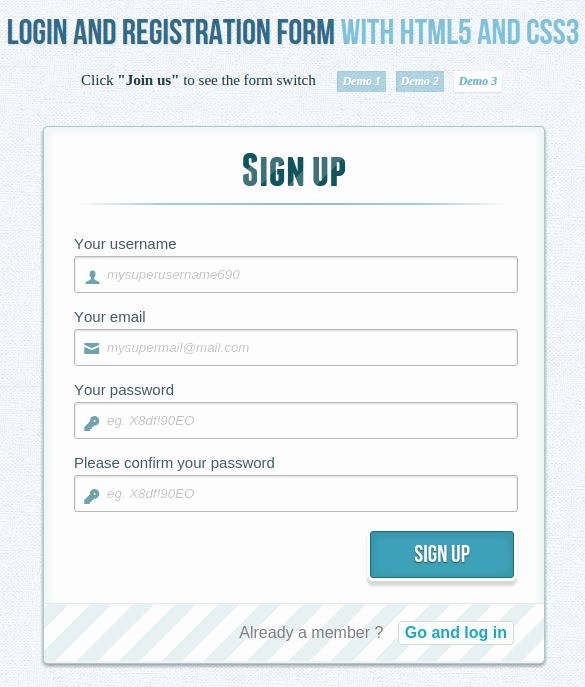 Registration form Template Free Download Unique 19 HTML5 Signup &amp; Registration forms – Free HTML Css