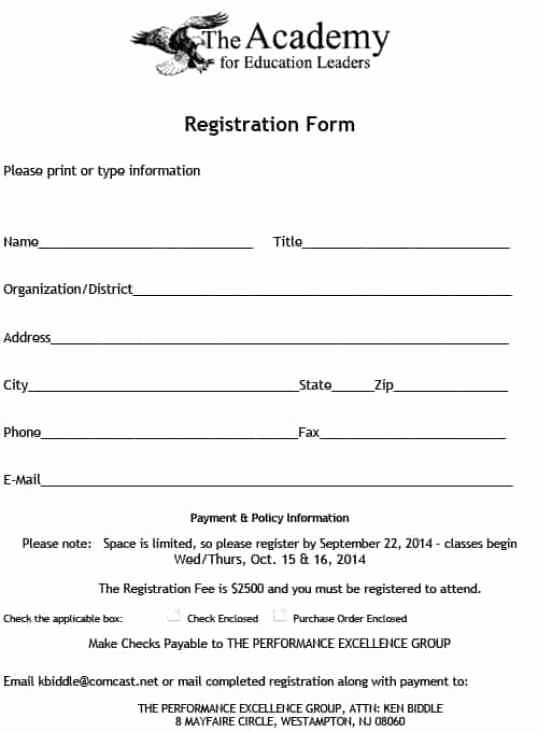 Registration form Template Microsoft Word New Academy Registration form Templates Find Word Templates