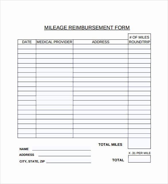 Reimbursement form Template Word Beautiful Sample Mileage Reimbursement form 8 Download Free