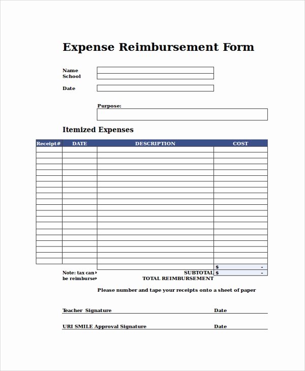 Reimbursement form Template Word Best Of Sample Reimbursement form 9 Examples In Pdf Word Excel