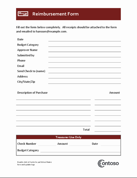 Reimbursement form Template Word Elegant Lesson Plan