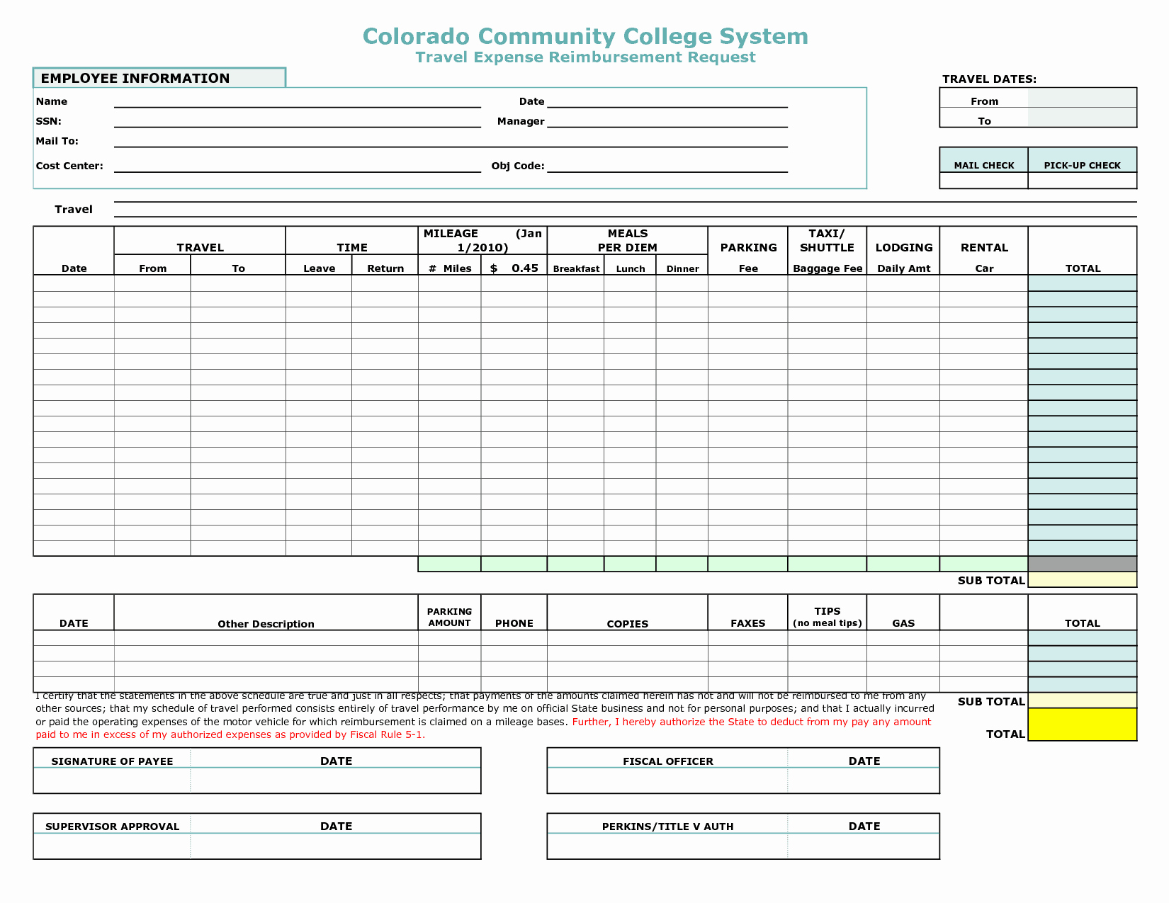 Reimbursement form Template Word Lovely Expense Reimbursement forms