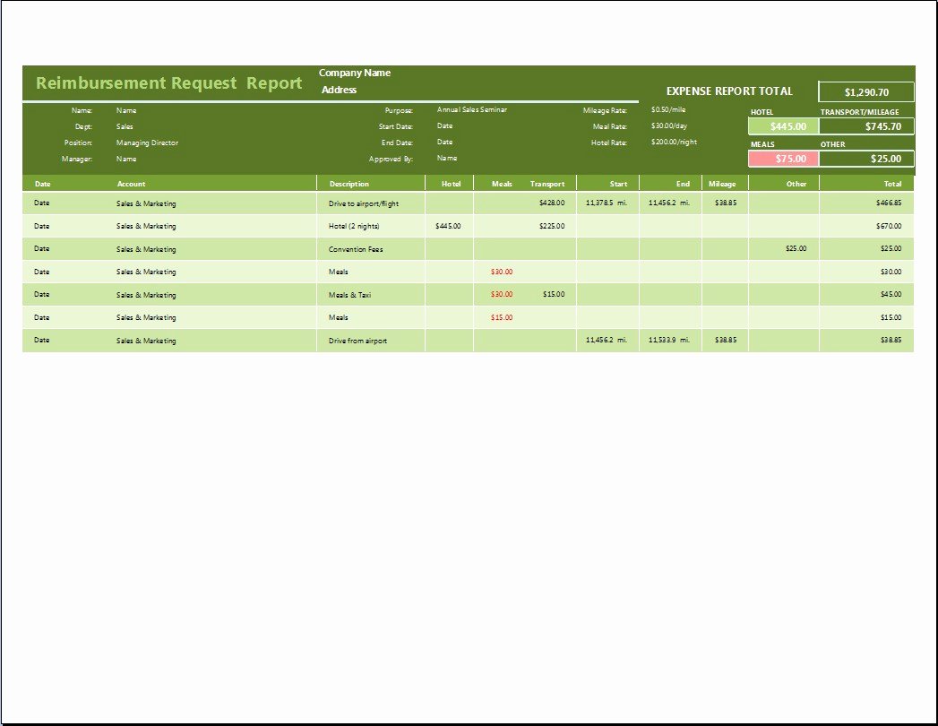 Reimbursement form Template Word Luxury General Reimbursement Request form