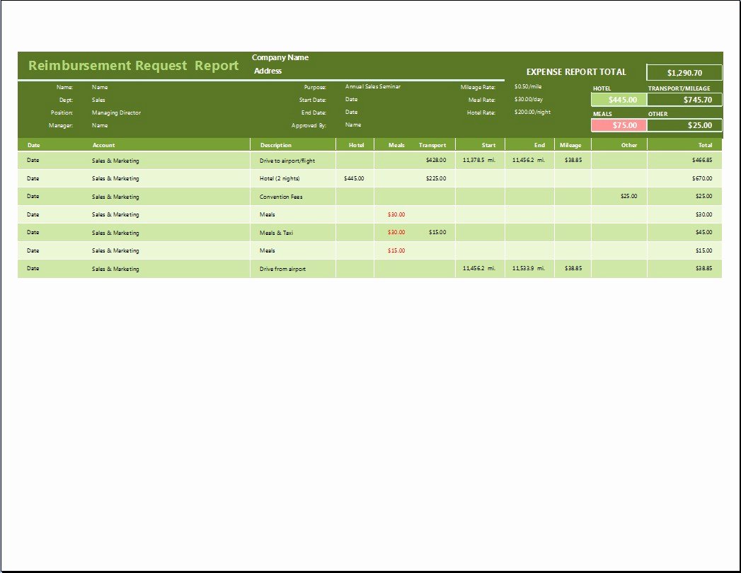 Reimbursement form Template Word Luxury General Reimbursement Request form