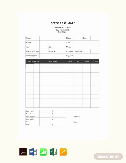 Repair Estimate form Template Free Awesome 21 Repair Estimate Templates Word Pdf Google Docs