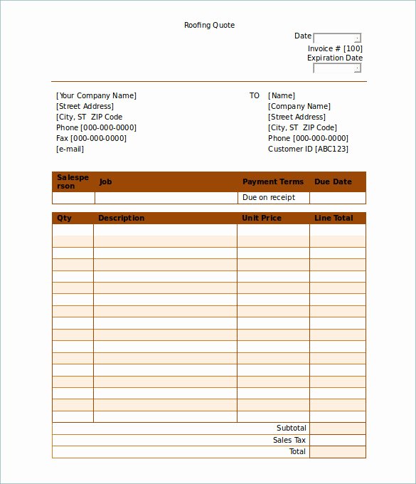 Repair Estimate form Template Free Lovely 12 Roofing Estimate Templates Pdf Docs Word