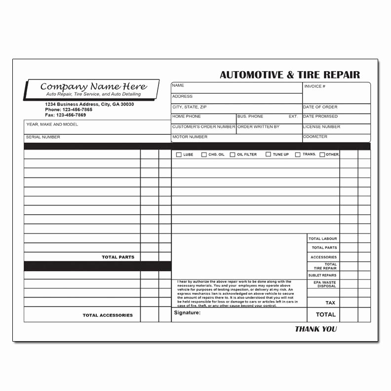 Repair Estimate form Template Free New Auto Repair Estimate Template