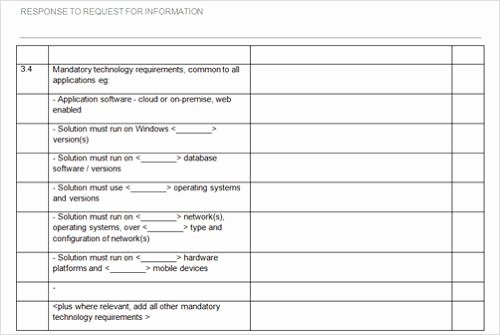 Request for Information Template Construction Elegant 25 Of Rfi Template