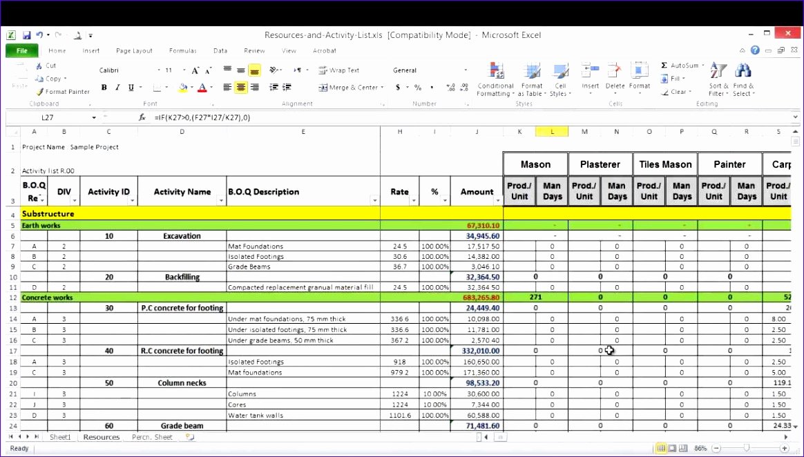 Resource Capacity Planning Excel Template Elegant 6 Resource Capacity Planning Excel Template