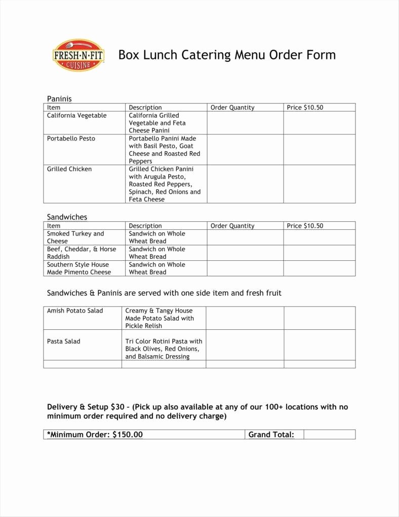 Restaurant Food order form Template Beautiful 10 Food order form Templates Word Docs