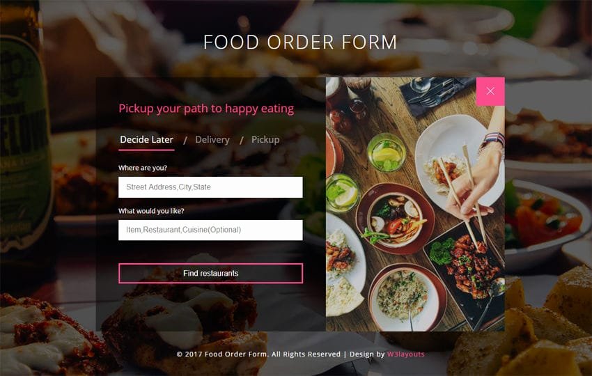 Restaurant Food order form Template Fresh Free Responsive Mobile Website Templates Designs