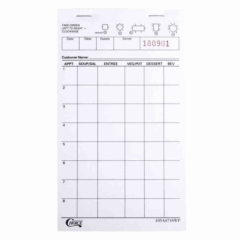 Restaurant Food order form Template Fresh Includes Space the Table Number Of Guests Individual and