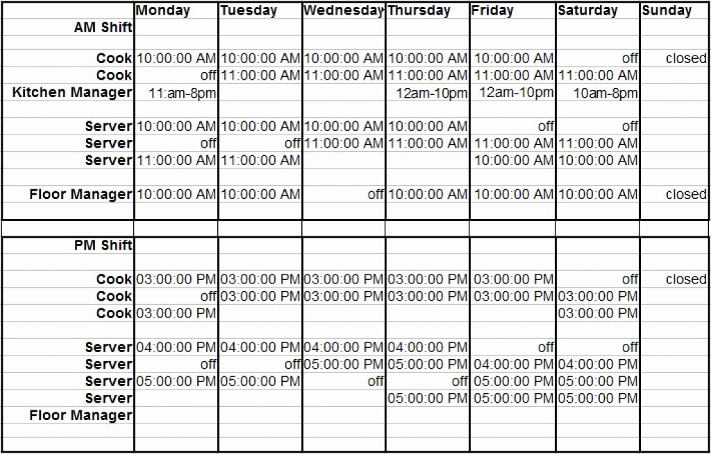 Restaurant Work Schedule Template Best Of How to Build A Restaurant Employee Schedule
