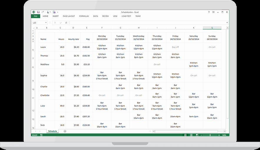 Restaurant Work Schedule Template Fresh Employee Scheduling Made Simple Findmyshift