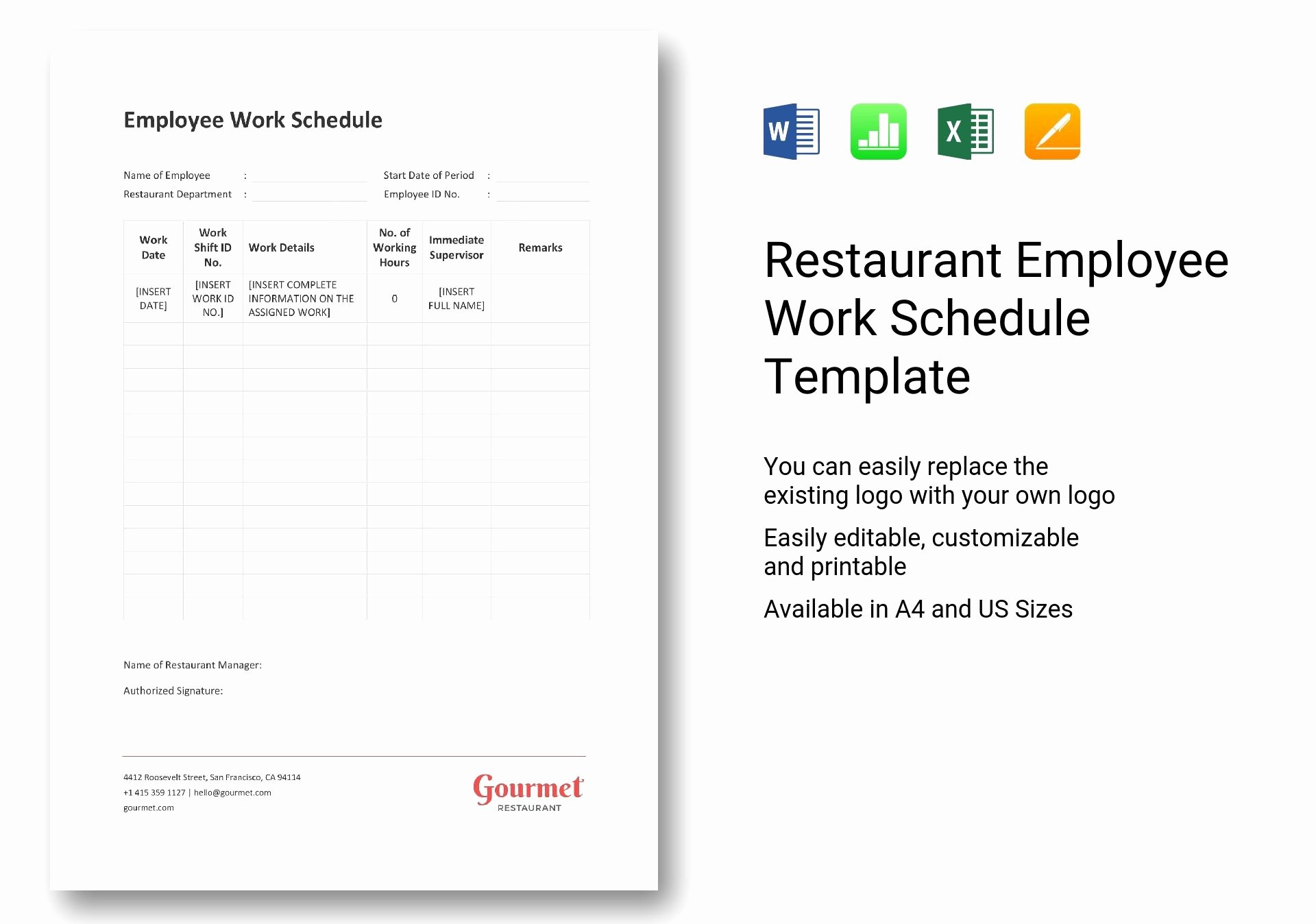 Restaurant Work Schedule Template Lovely Restaurant Employee Work Schedule Template In Word Excel