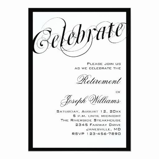 Retirement Dinner Invitation Template Best Of Elegant Black &amp; White Retirement Party Invitations