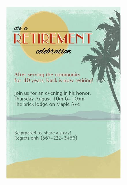 Retirement Dinner Invitation Template Fresh Retirement &amp; Farewell Party Invitation Templates Free