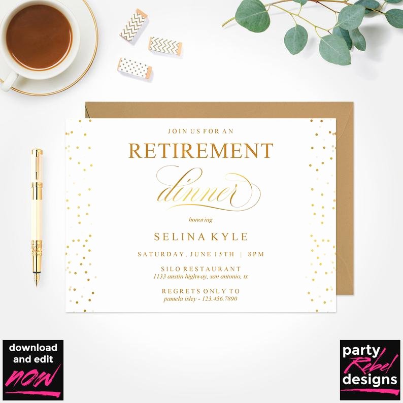 Retirement Dinner Invitation Template Inspirational Retirement Dinner Invitation Printable Template