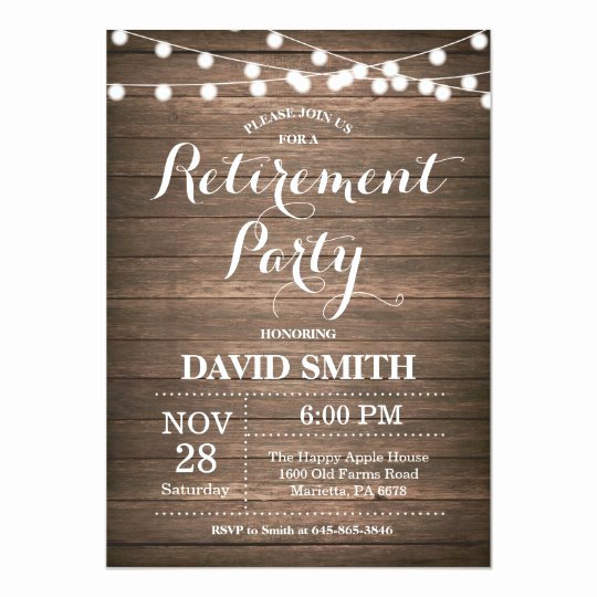 Retirement Luncheon Invitation Template Beautiful Rustic Retirement Party Invitation Card