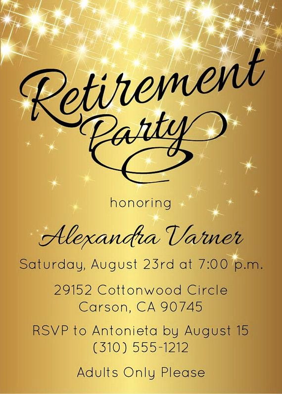 Retirement Luncheon Invitation Template Luxury Gold Retirement Invitation Gold Retirement Party