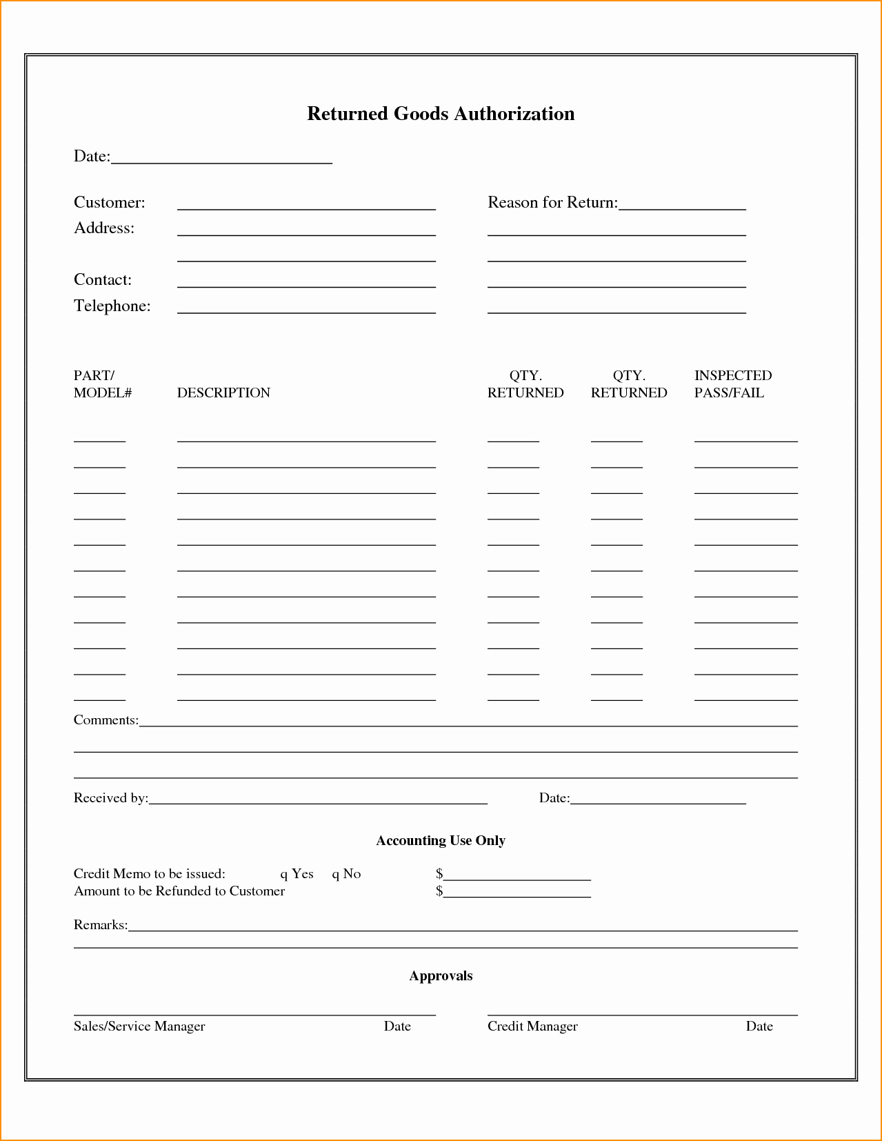 Return Authorization form Template Awesome 24 Of Return Authorization form Template In Word