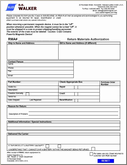 26 images of rma form template 9635