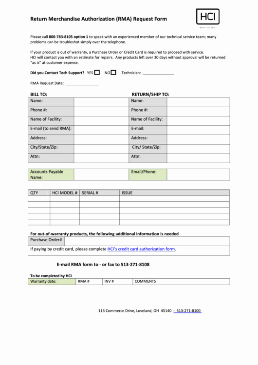 Return Authorization form Template Inspirational top 9 Rma Request form Templates Free to In Pdf