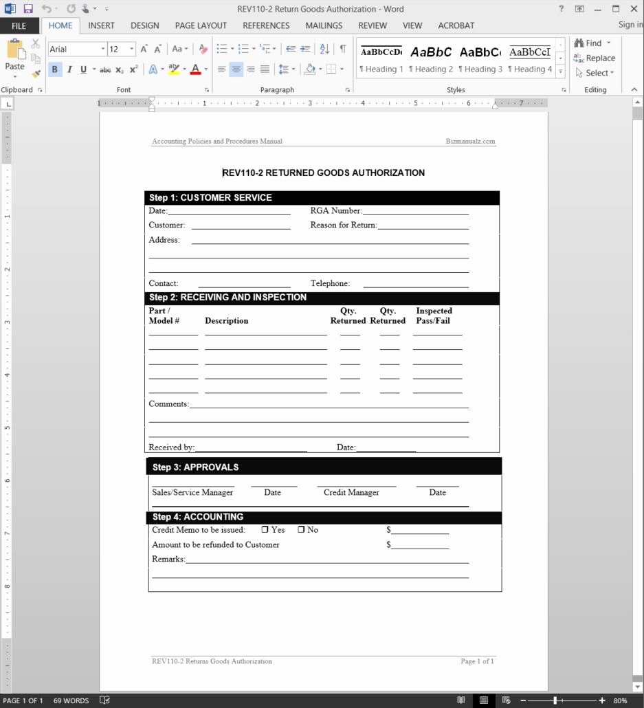 Return Authorization form Template Lovely 21 Of Process Approval form Template Word