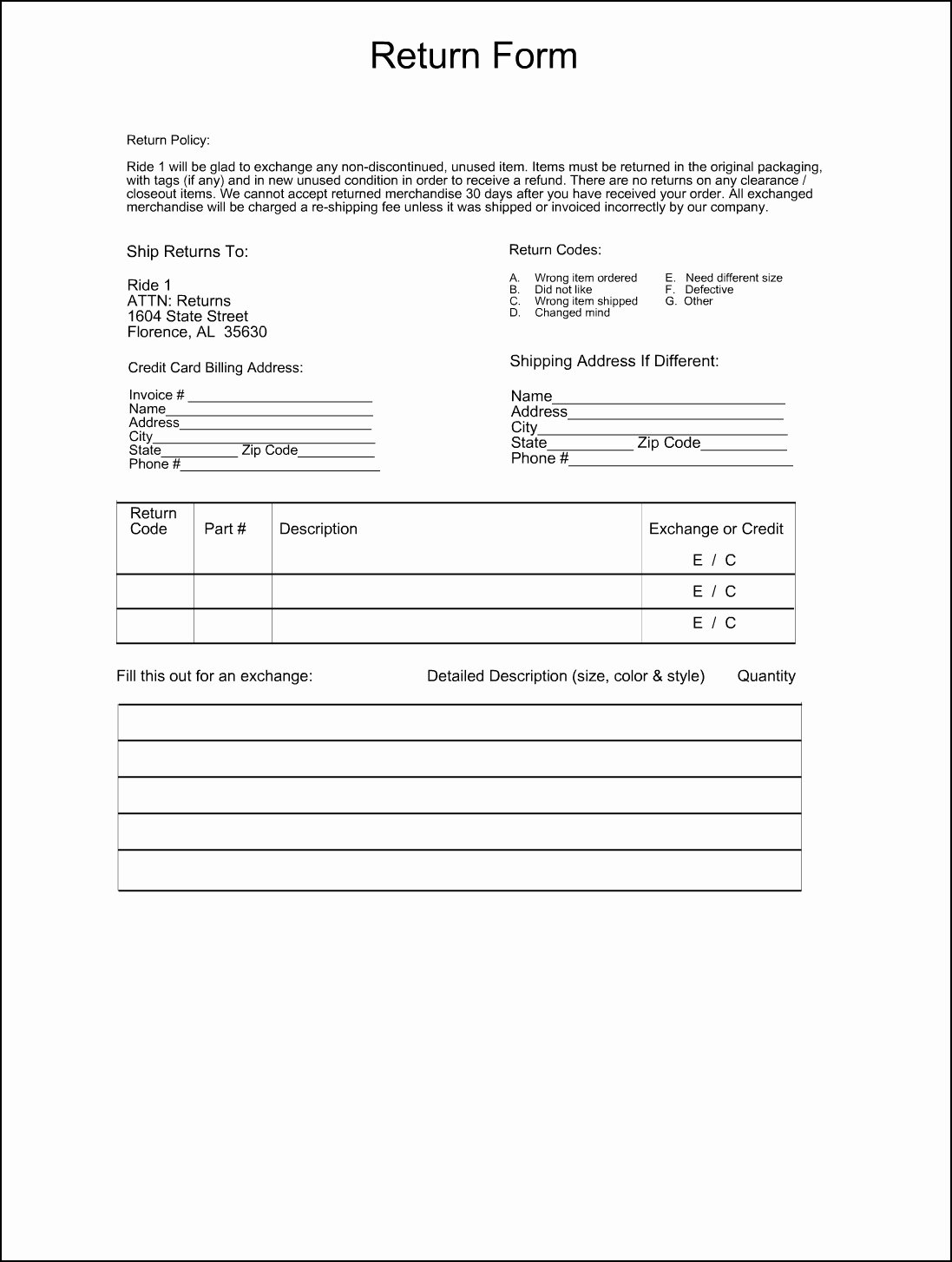 Return Authorization form Template Luxury Best S Of Return form Template Return Material